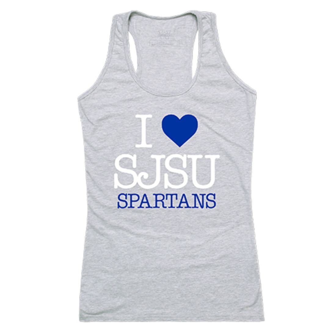 SJSU San Jose State University Spartans Womens Love Tank Top Tee T-Shirt Heather Grey-Campus-Wardrobe