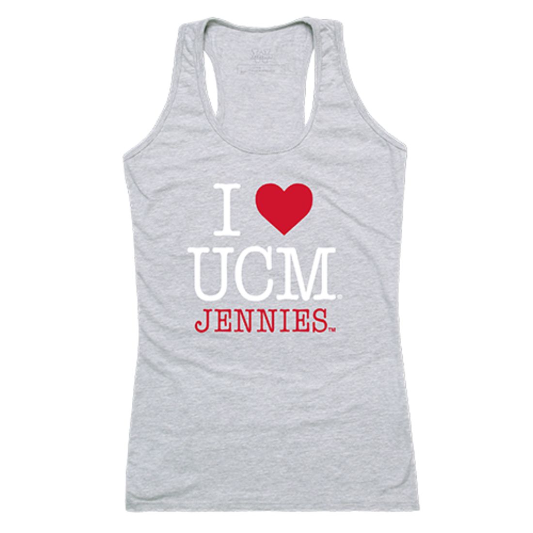 UCM University of Central Missouri Mules Womens Love Tank Top Tee T-Shirt Heather Grey-Campus-Wardrobe