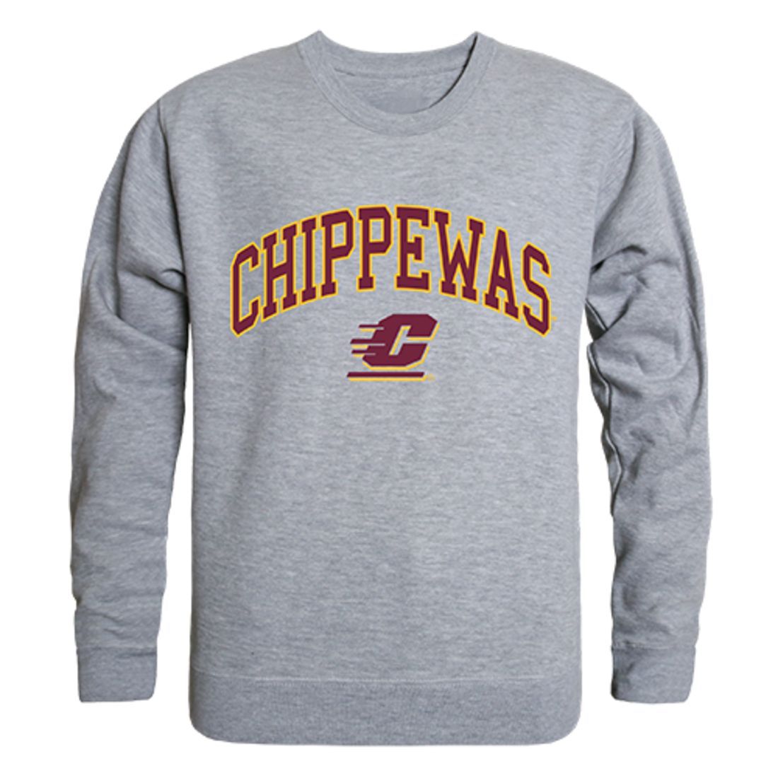 CMU Central Michigan University Campus Crewneck Pullover Sweatshirt Sweater Heather Grey-Campus-Wardrobe