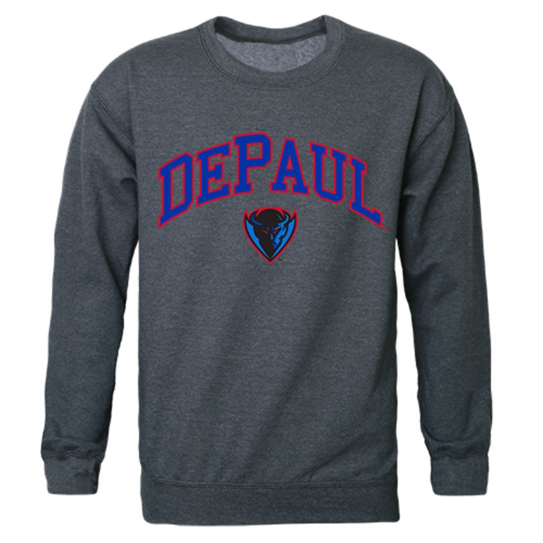 DePaul University Campus Crewneck Pullover Sweatshirt Sweater Heather Charcoal-Campus-Wardrobe