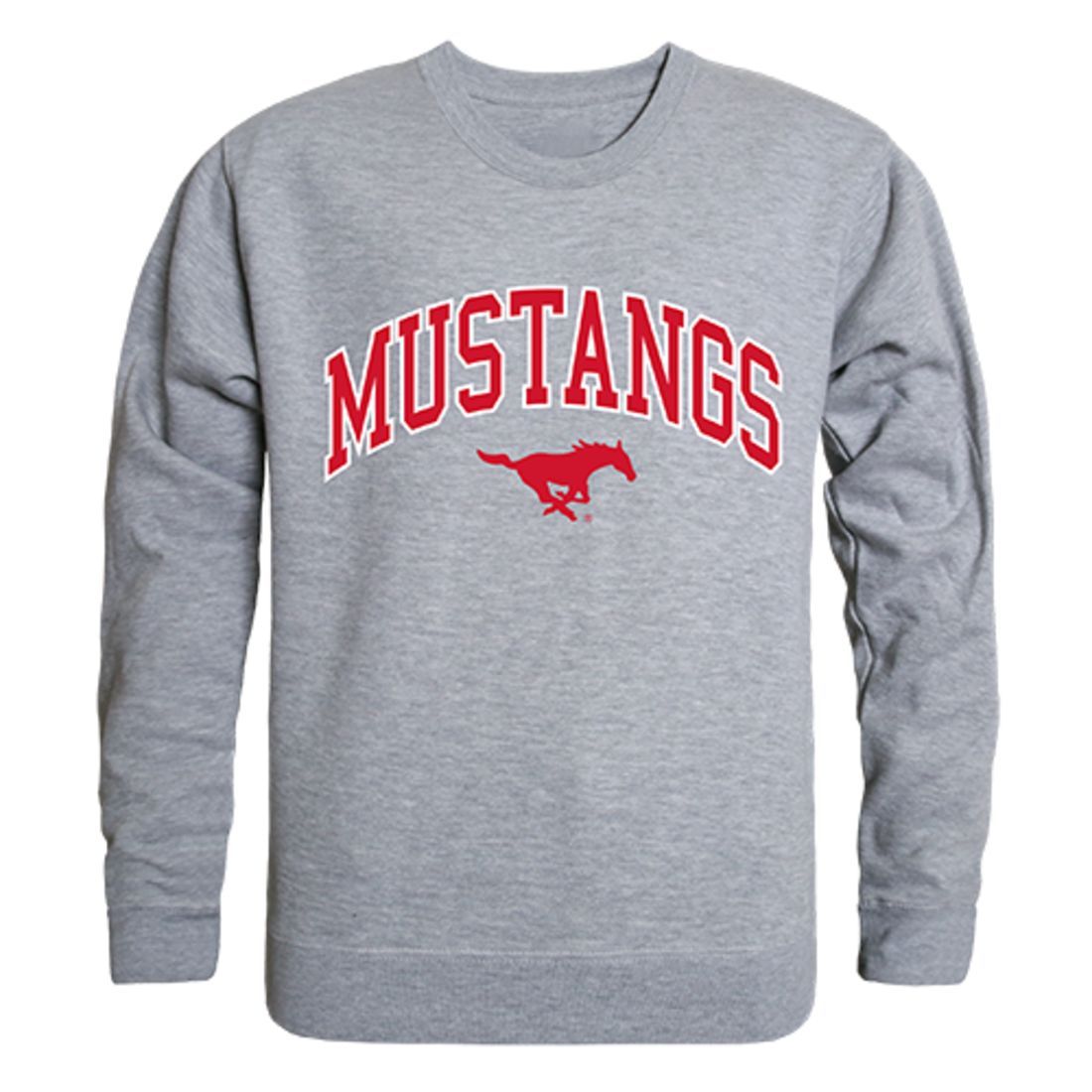 SMU Southern Methodist University Campus Crewneck Pullover Sweatshirt Sweater Heather Grey-Campus-Wardrobe