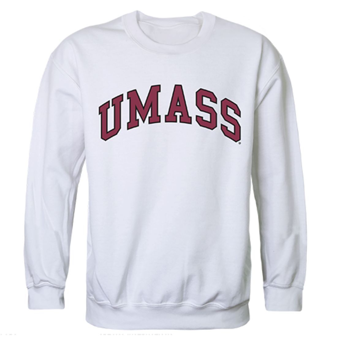 UMASS University of Massachusetts Amherst Campus Crewneck Pullover Sweatshirt Sweater White-Campus-Wardrobe