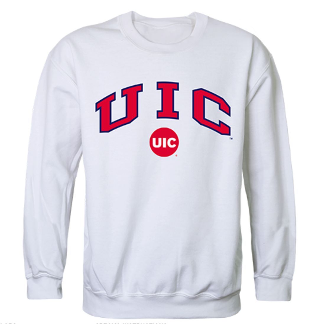 UIC University of Illinois at Chicago Campus Crewneck Pullover Sweatshirt Sweater White-Campus-Wardrobe