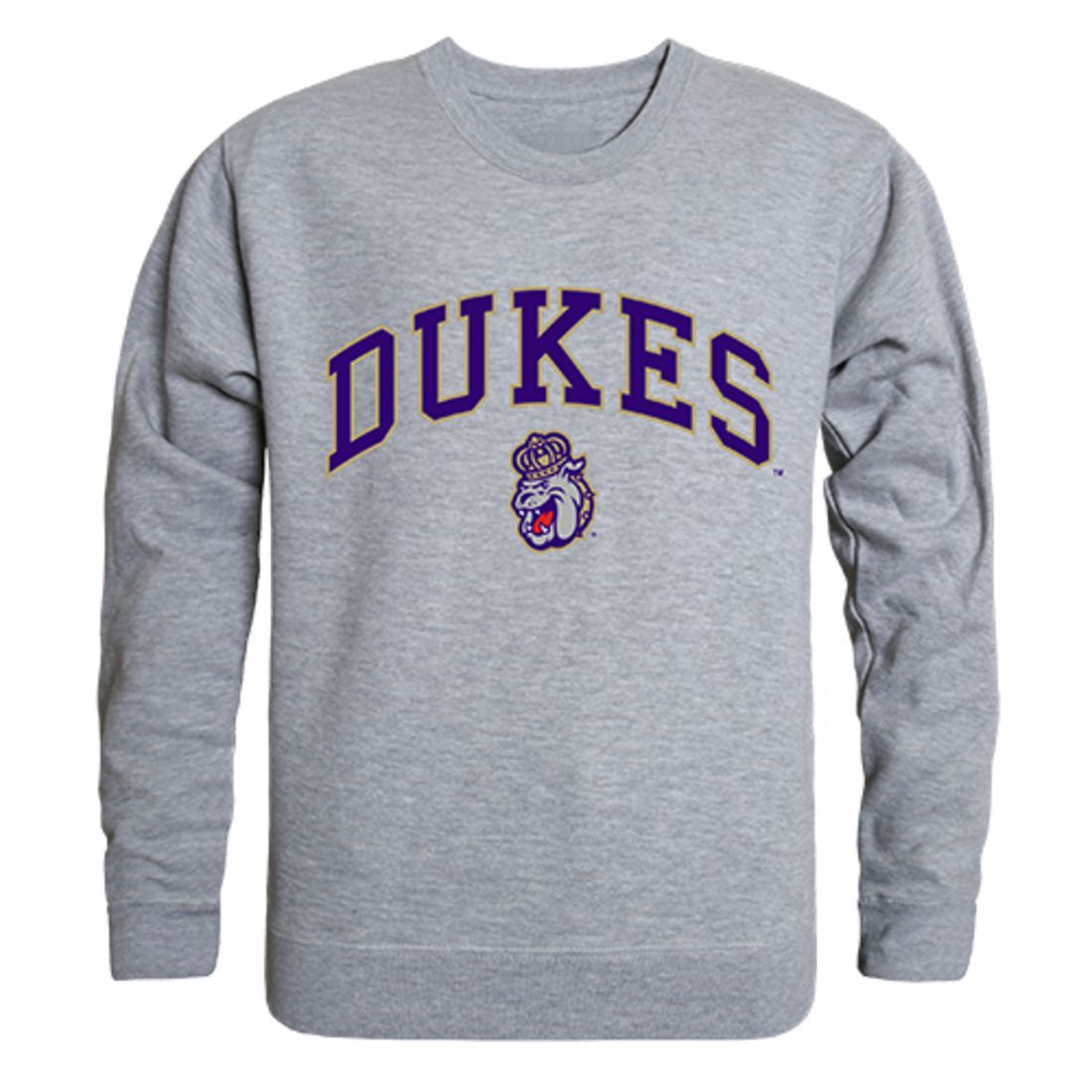 JMU James Madison University Campus Crewneck Pullover Sweatshirt Sweater Heather Grey-Campus-Wardrobe