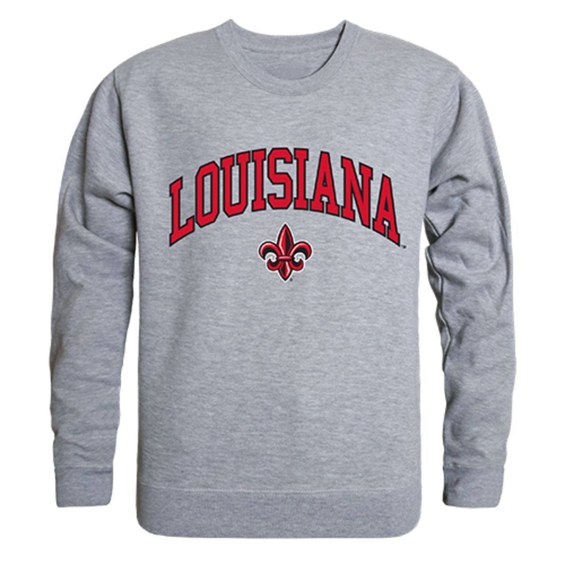 UL University of Louisiana at Lafayette Campus Crewneck Pullover Sweatshirt  Sweater Heather Grey