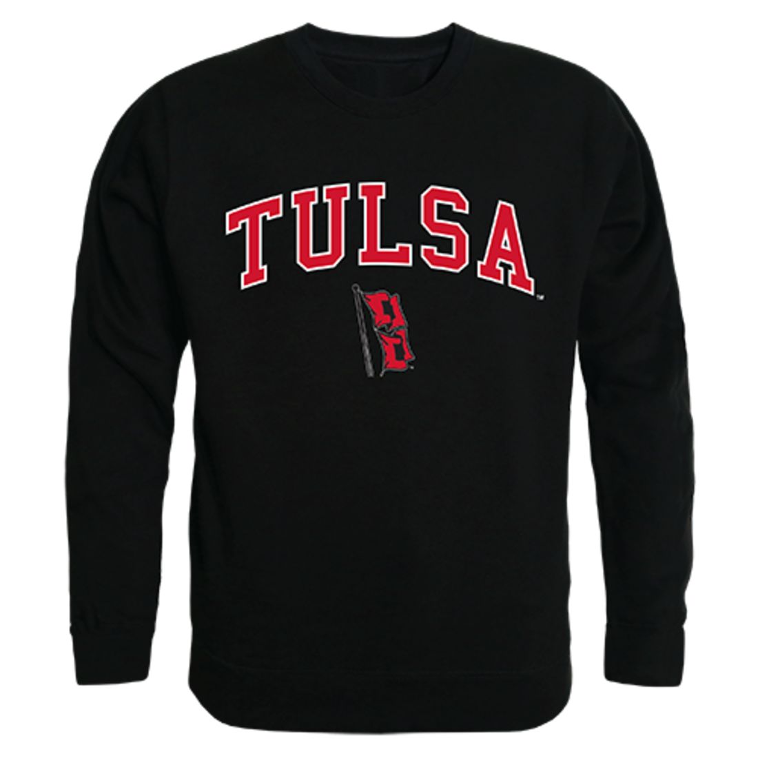 University of Tulsa Golden Campus Crewneck Pullover Sweatshirt Sweater Black-Campus-Wardrobe