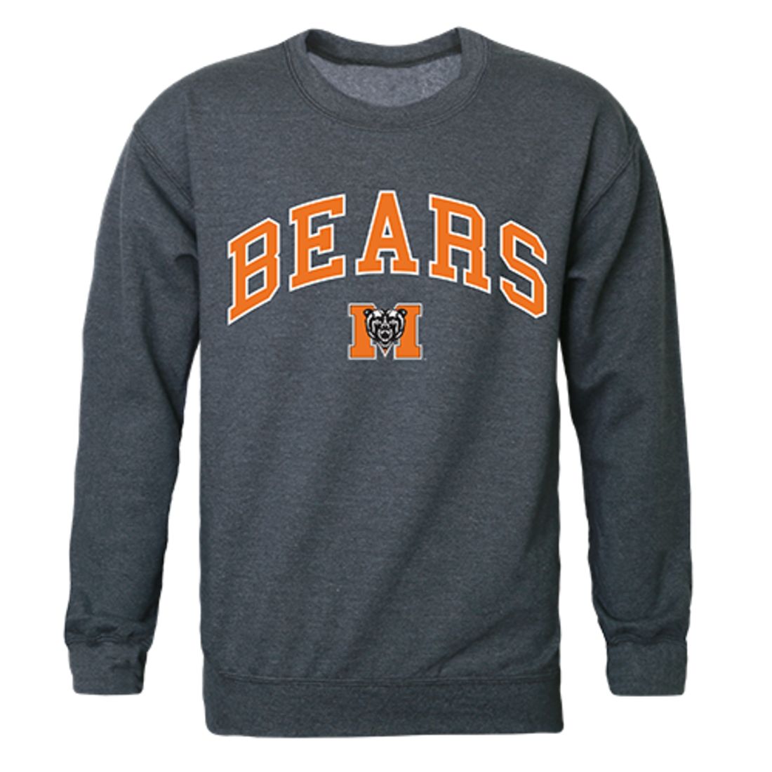 Mercer University Campus Crewneck Pullover Sweatshirt Sweater Heather Charcoal-Campus-Wardrobe