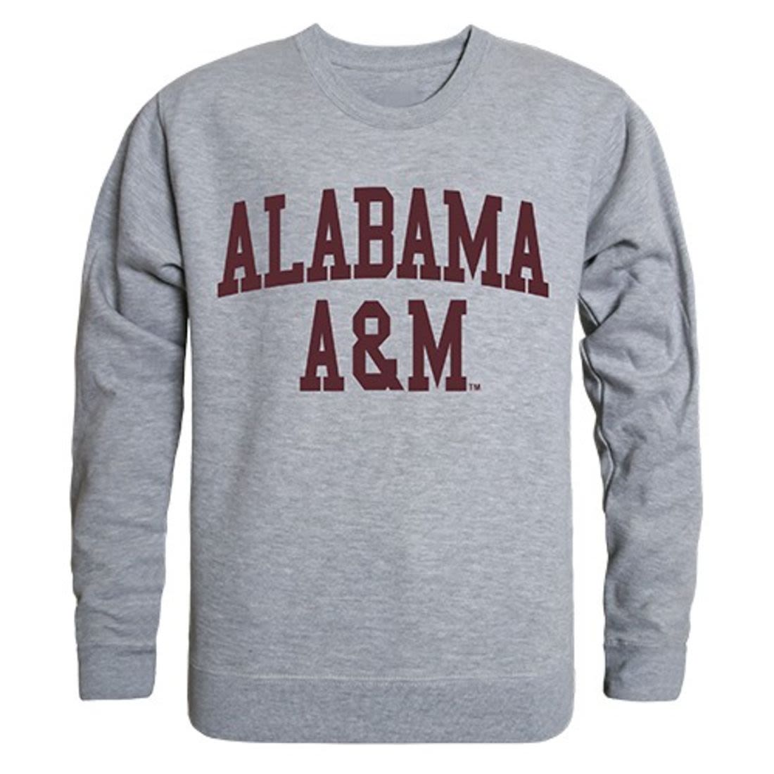 AAMU Alabama A&M University Game Day Crewneck Pullover Sweatshirt Sweater Heather Grey-Campus-Wardrobe
