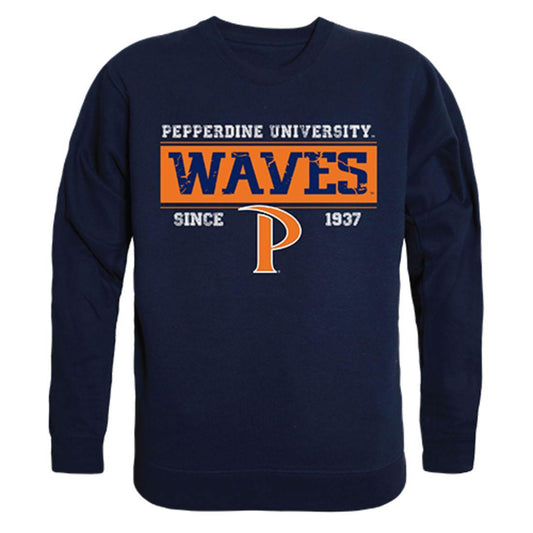 Pepperdine University Waves Established Crewneck Pullover Sweatshirt Sweater Navy-Campus-Wardrobe