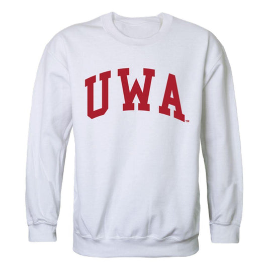 UWA University of West Alabama Tigers Arch Crewneck Pullover Sweatshirt Sweater White-Campus-Wardrobe