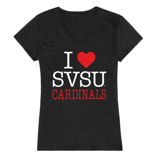 I Love SVSU Saginaw Valley State University Womens T-Shirt-Campus-Wardrobe