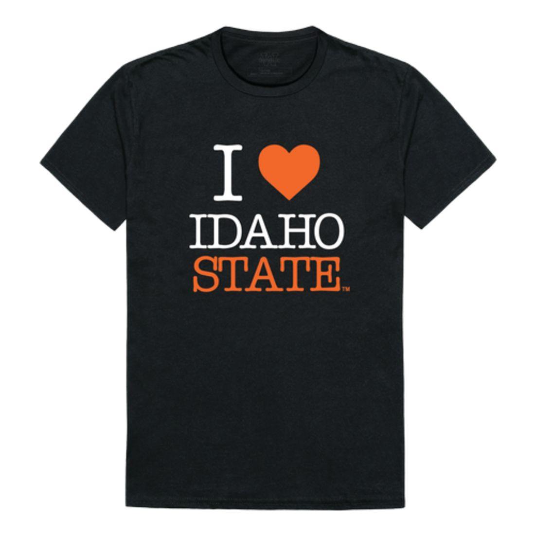 I Love ISU Idaho State University Bengals T-Shirt, Black / Large