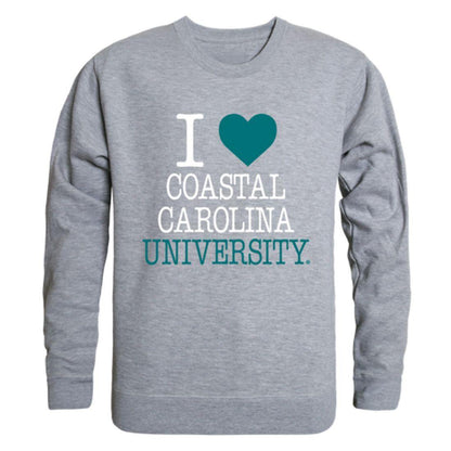 I Love CCU Coastal Carolina University Chanticleers Crewneck Pullover Sweatshirt Sweater-Campus-Wardrobe