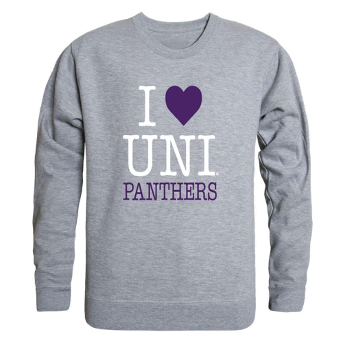 I Love UNI University of Northen Iowa Panthers Crewneck Pullover Sweatshirt Sweater-Campus-Wardrobe