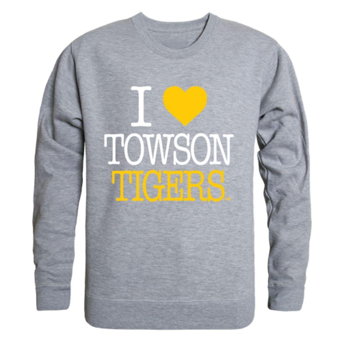 I Love TU Towson University Tigers Crewneck Pullover Sweatshirt Sweater-Campus-Wardrobe
