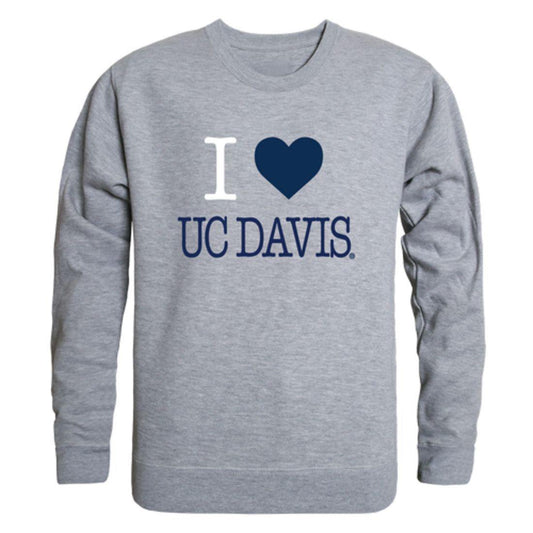 I Love UC Davis University of California Aggies Crewneck Pullover Sweatshirt Sweater-Campus-Wardrobe