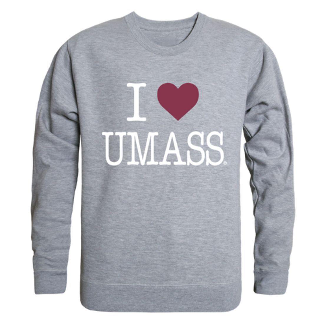 I Love UMASS University of Massachusetts Amherst Minuteman Crewneck Pullover Sweatshirt Sweater-Campus-Wardrobe