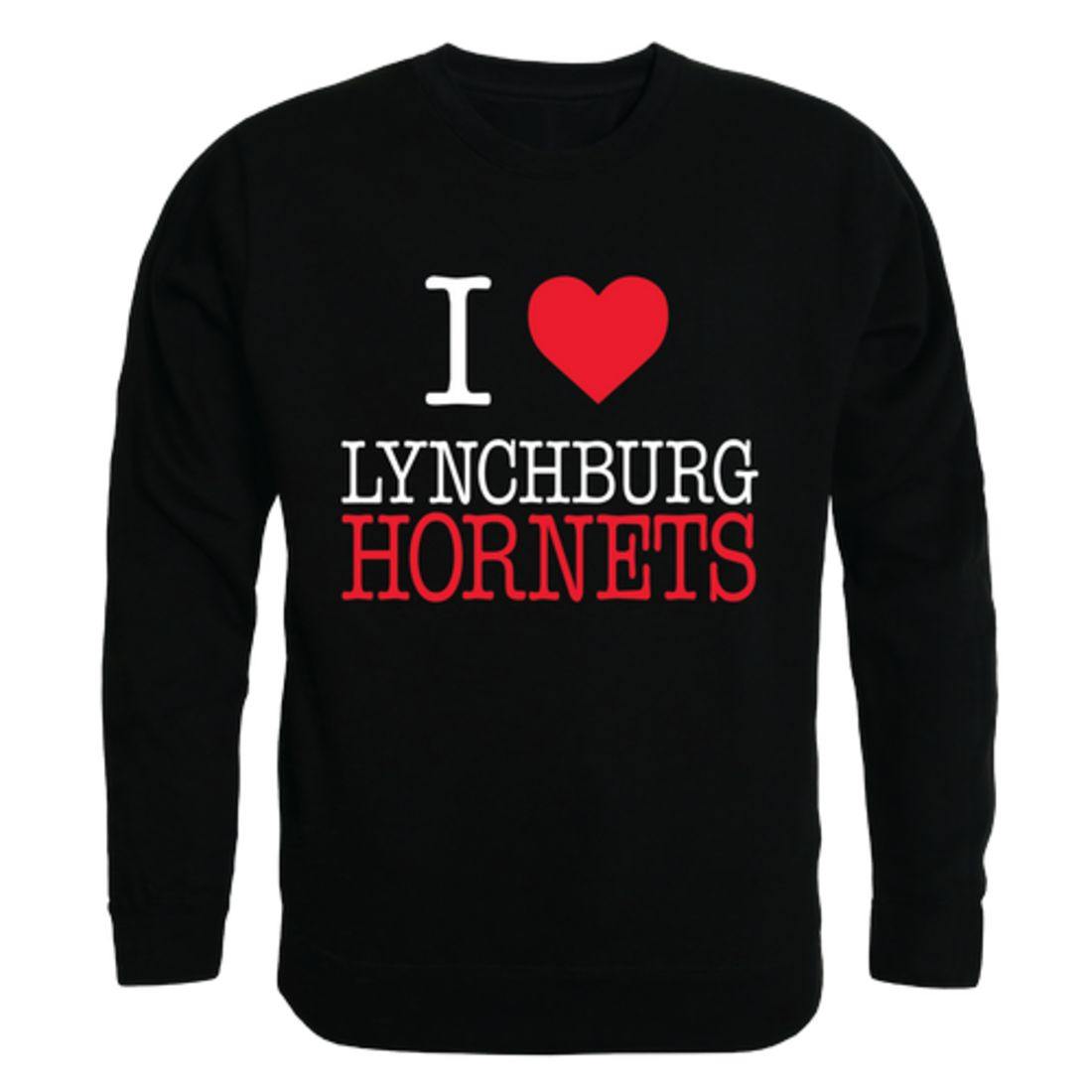 I Love Lynchburg College Hornets Crewneck Pullover Sweatshirt Sweater-Campus-Wardrobe