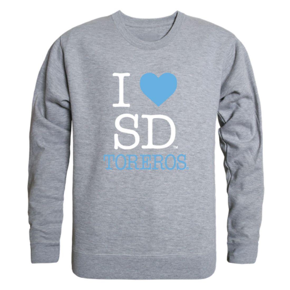 I Love USD University of San Diego Toreros Crewneck Pullover Sweatshirt Sweater-Campus-Wardrobe
