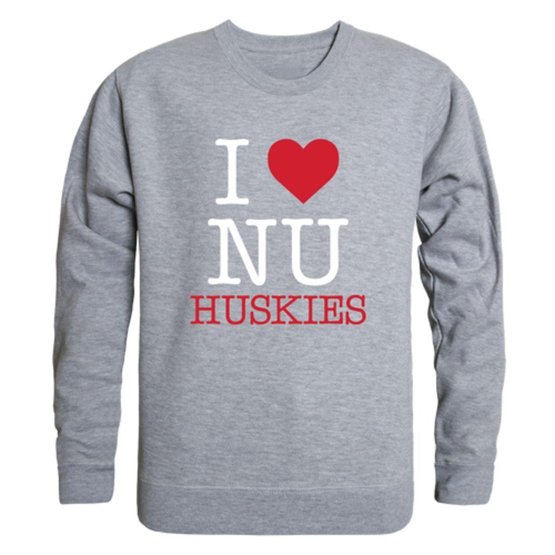 I Love Northeastern University Huskies Crewneck Pullover Sweatshirt Sweater-Campus-Wardrobe