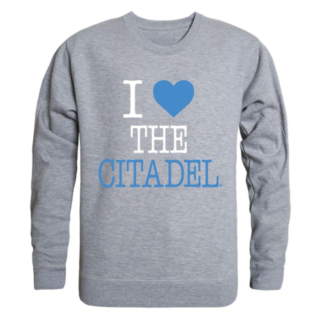I Love The Citadel Bulldogs Crewneck Pullover Sweatshirt Sweater-Campus-Wardrobe