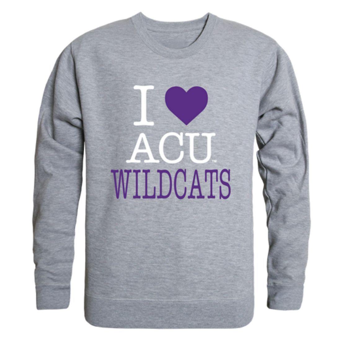 I Love ACU Abilene Christian University Wildcats Crewneck Pullover Sweatshirt Sweater-Campus-Wardrobe
