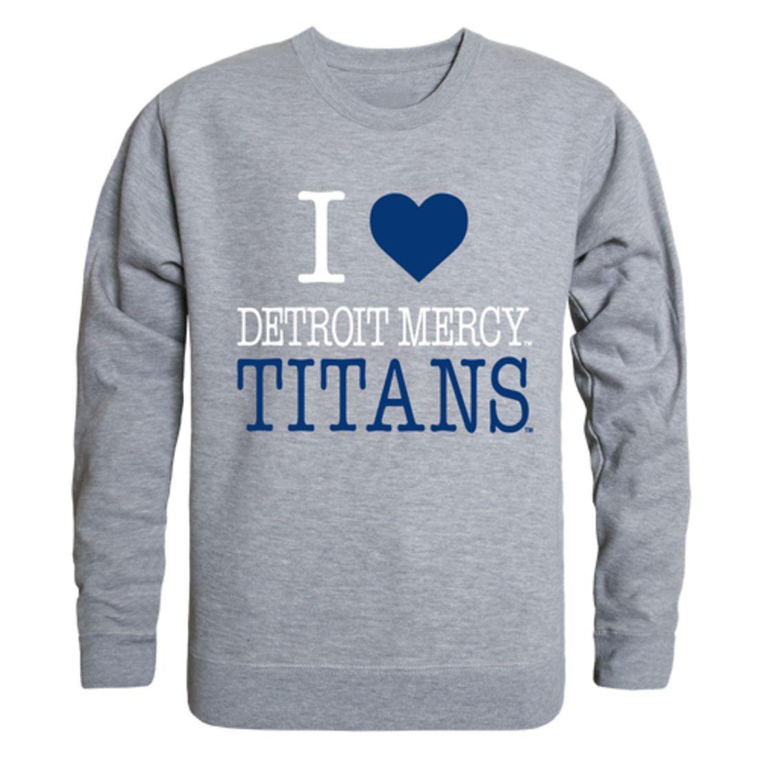 I Love UDM University of Detroit Mercy Titans Crewneck Pullover Sweatshirt Sweater-Campus-Wardrobe
