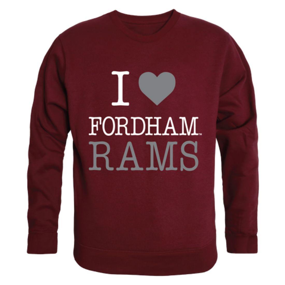 I Love Fordham University Rams Crewneck Pullover Sweatshirt Sweater-Campus-Wardrobe