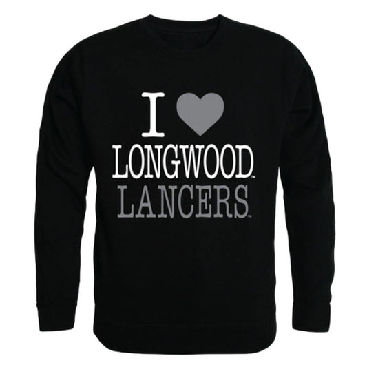 I Love Longwood University Lancers Crewneck Pullover Sweatshirt Sweater-Campus-Wardrobe