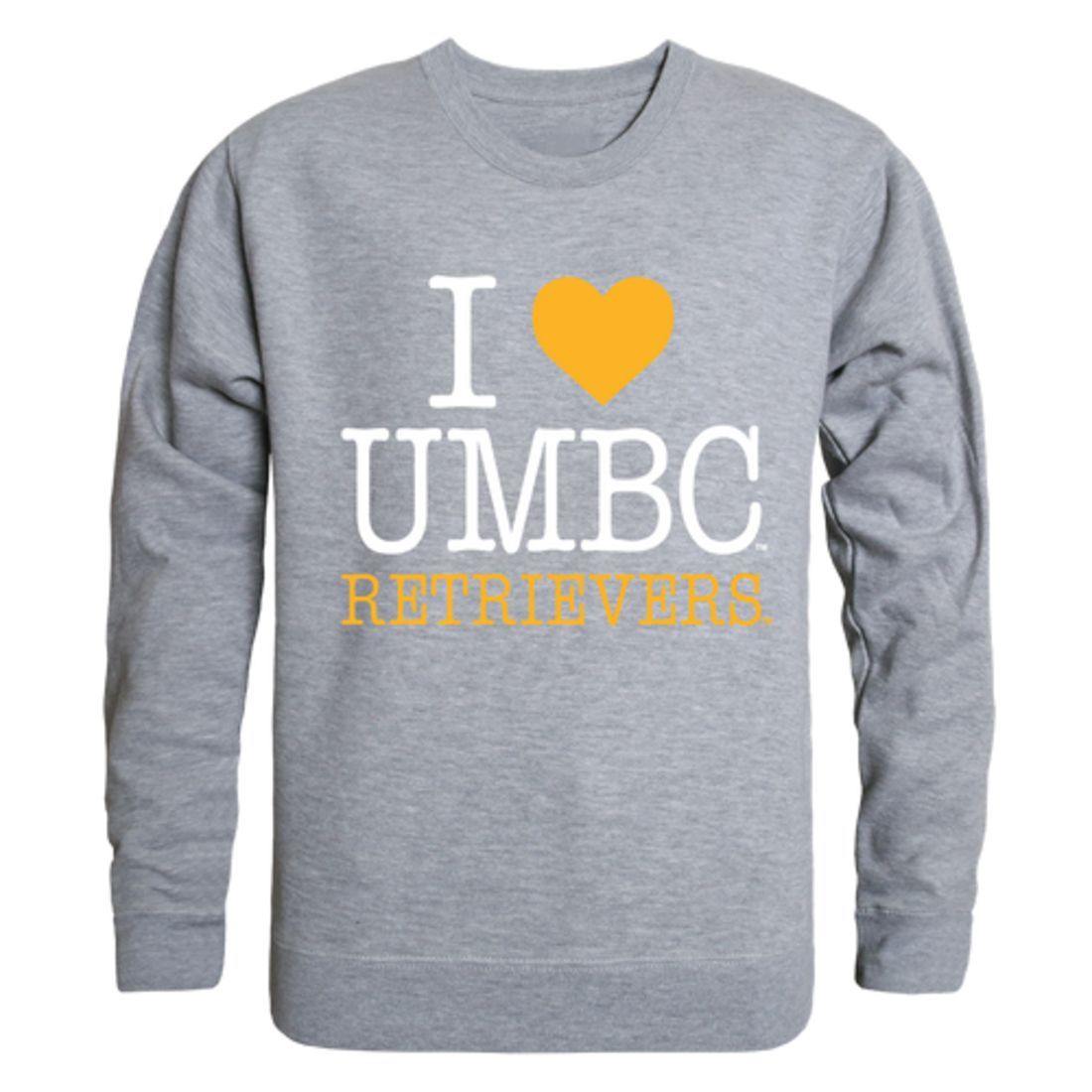 I Love UMBC University of Maryland Baltimore Retrievers Crewneck Pullover Sweatshirt Sweater-Campus-Wardrobe