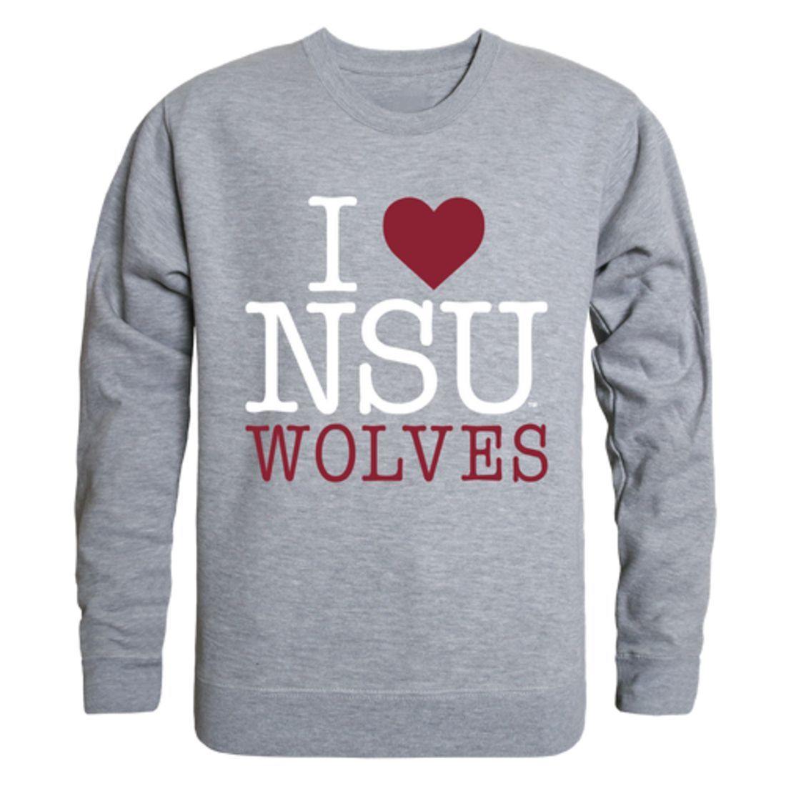 I Love NSU Northern State University Wolves Crewneck Pullover Sweatshirt Sweater-Campus-Wardrobe