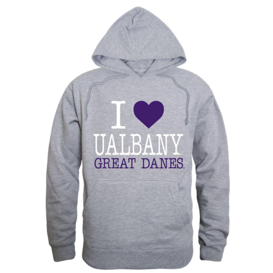 I Love UAlbany University at Albany The Great Danes Hoodie Sweatshirt-Campus-Wardrobe