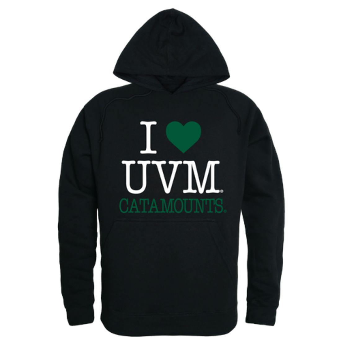 I Love UVM University of Vermont Catamounts Hoodie Sweatshirt-Campus-Wardrobe