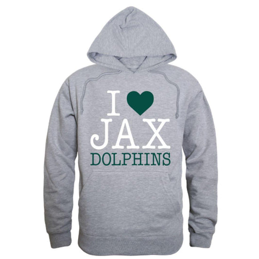I Love JU Jacksonville University Dolphin Hoodie Sweatshirt-Campus-Wardrobe