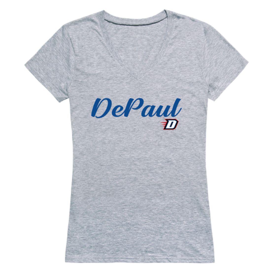 DePaul University Demons Womens Script Tee T-Shirt-Campus-Wardrobe