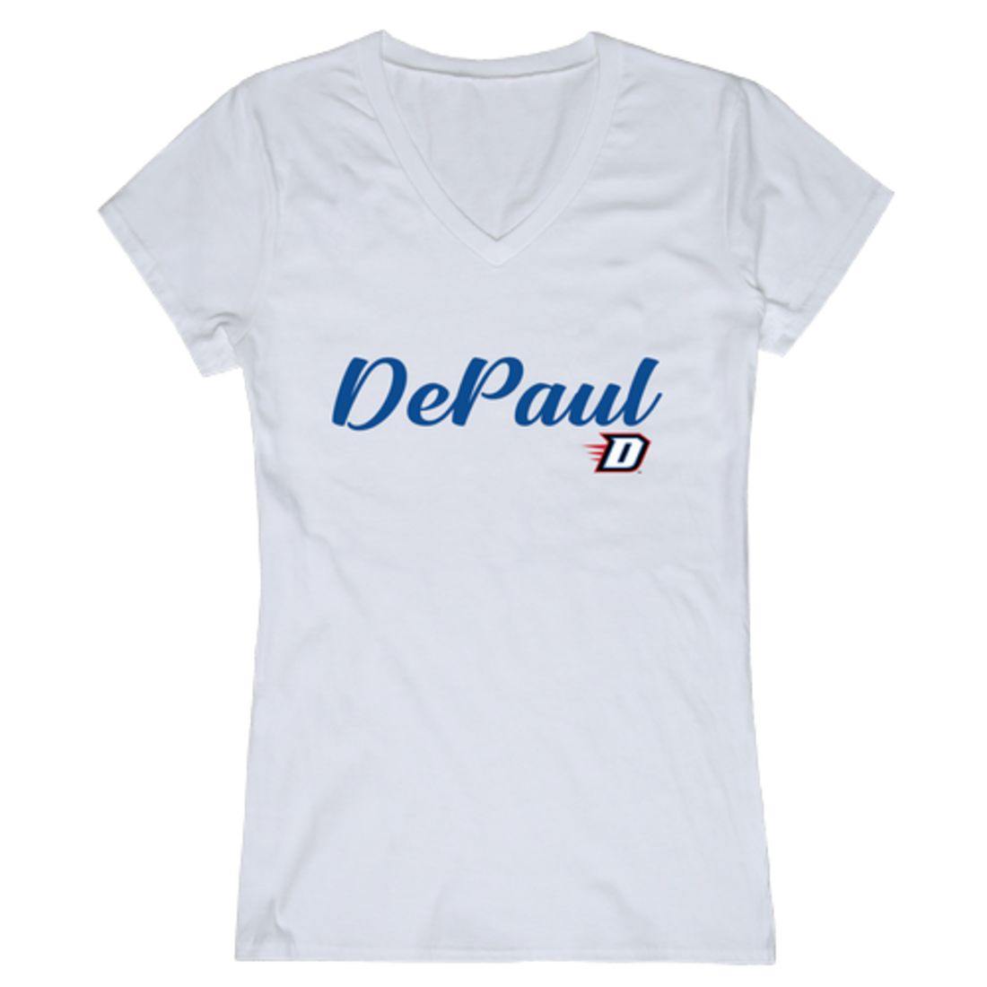 DePaul University Demons Womens Script Tee T-Shirt-Campus-Wardrobe