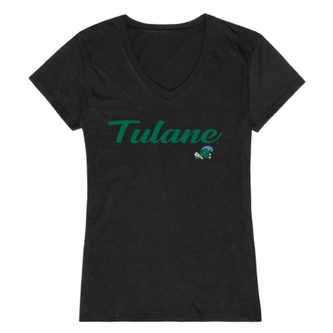 Tulane University Waves Womens Script Tee T-Shirt-Campus-Wardrobe