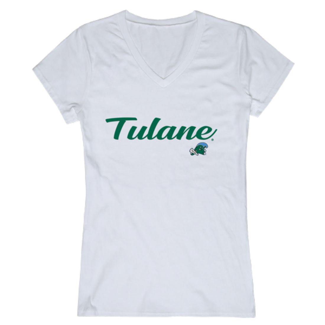 Tulane University Waves Womens Script Tee T-Shirt-Campus-Wardrobe