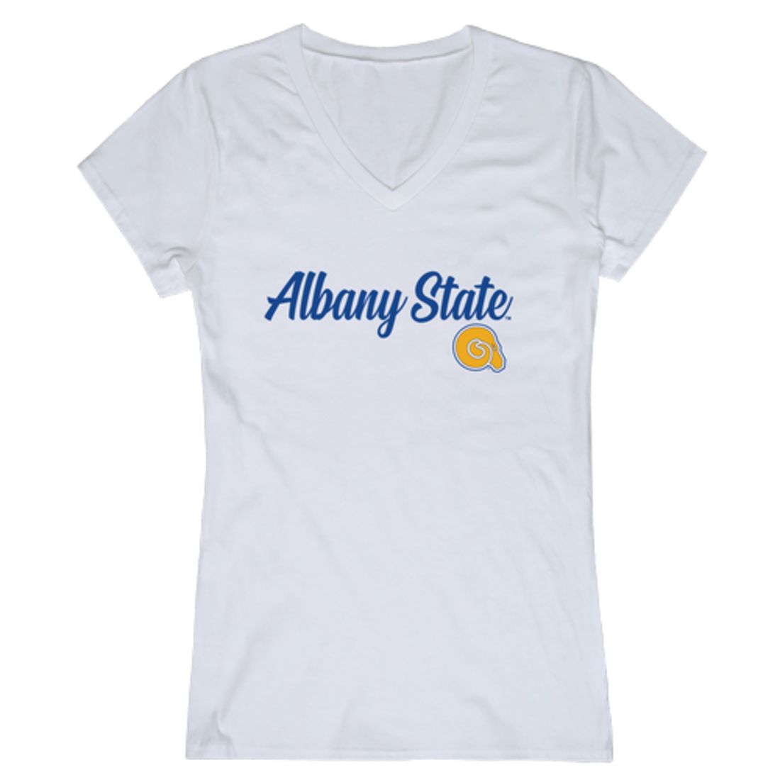 ASU Albany State Universityen Rams Womens Script Tee T-Shirt-Campus-Wardrobe