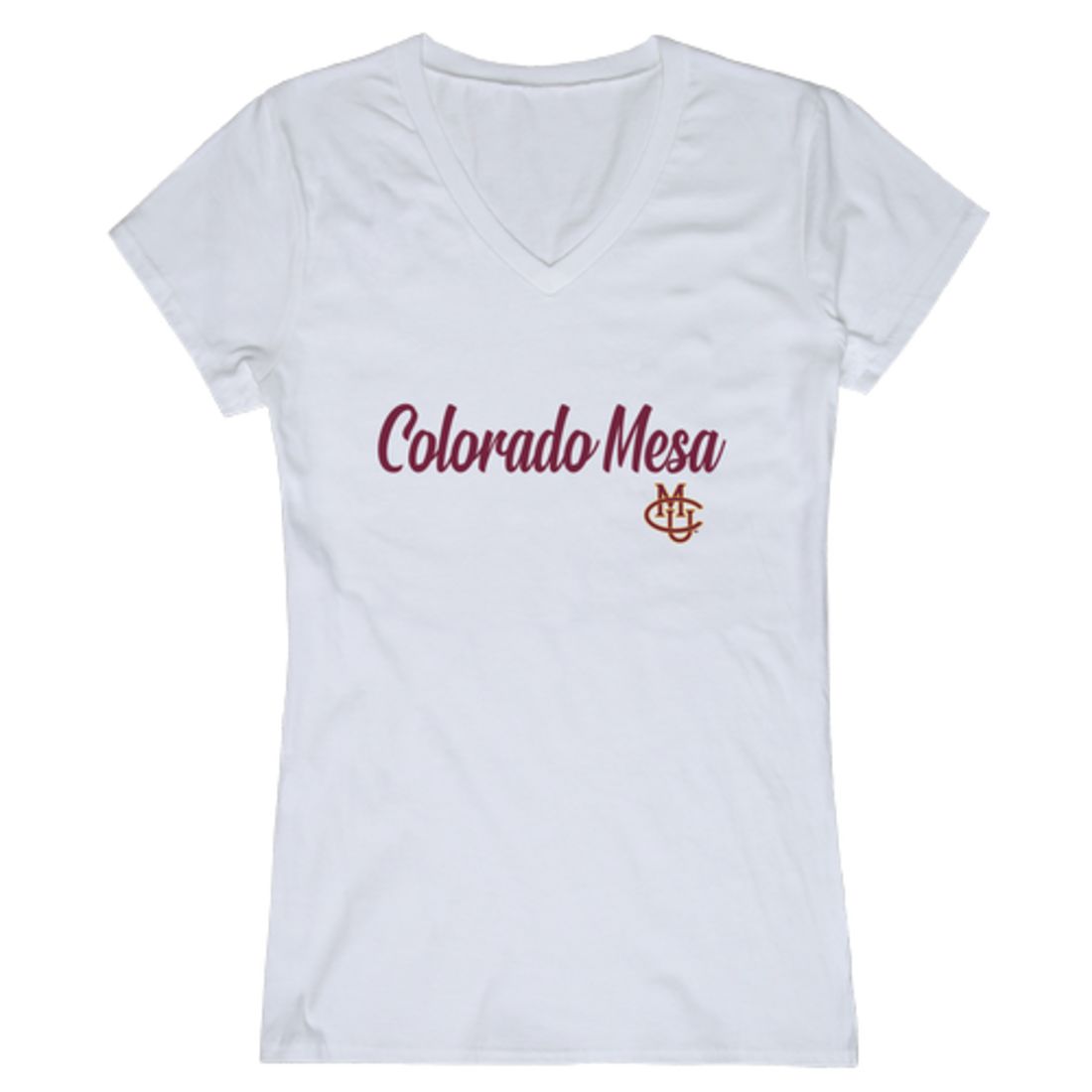 CMU Colorado Mesa University Maverick Womens Script Tee T-Shirt-Campus-Wardrobe