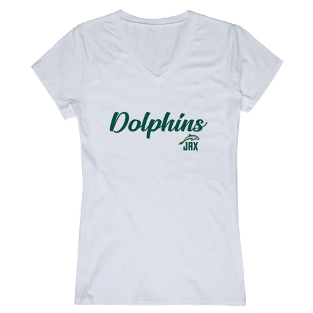 JU Jacksonville University Dolphin Womens Script Tee T-Shirt-Campus-Wardrobe