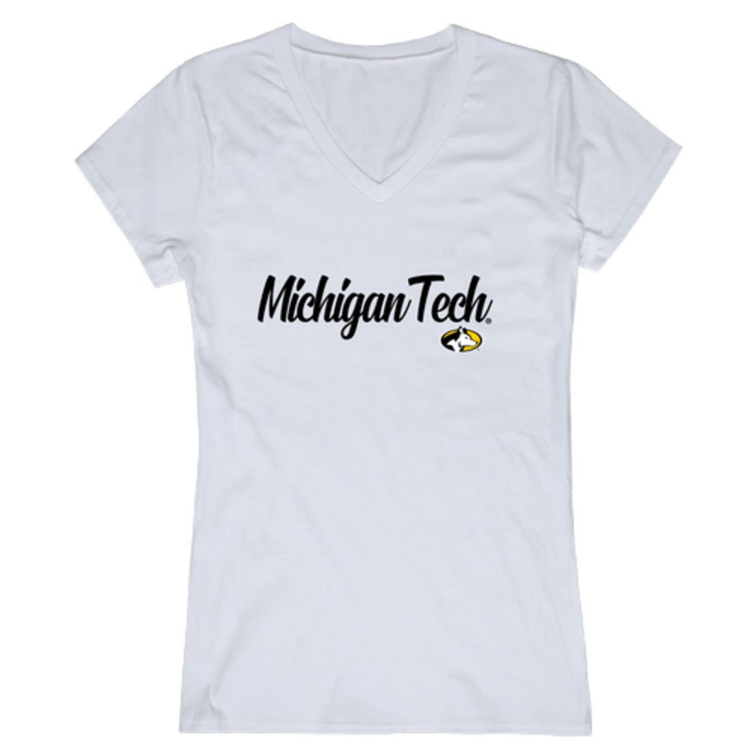 Michigan Technological University Huskies Womens Script Tee T-Shirt-Campus-Wardrobe