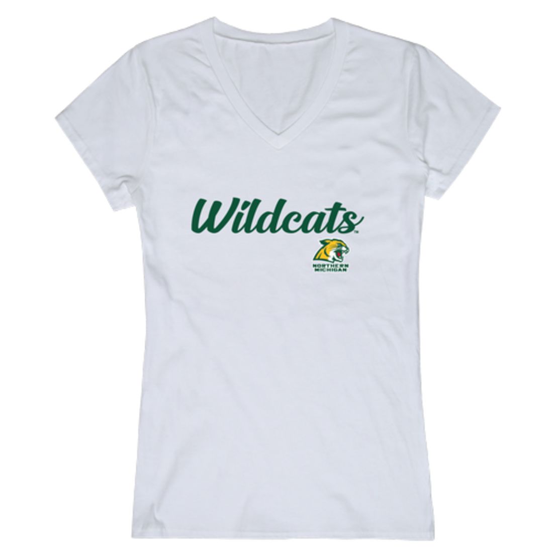 NMU Northern Michigan University Wildcats Womens Script Tee T-Shirt-Campus-Wardrobe