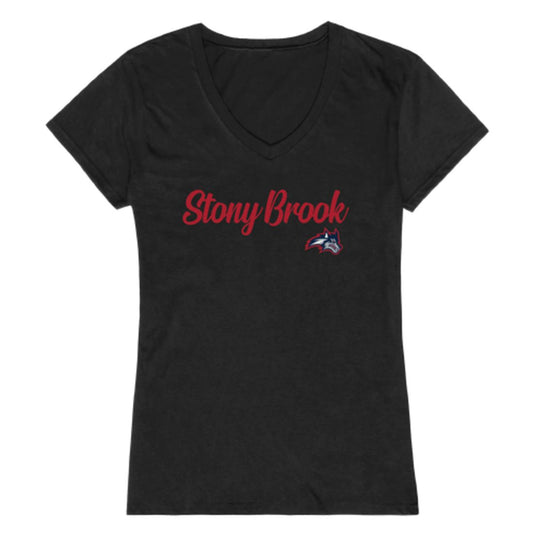 Stony Brook University Seawolves Womens Script Tee T-Shirt-Campus-Wardrobe