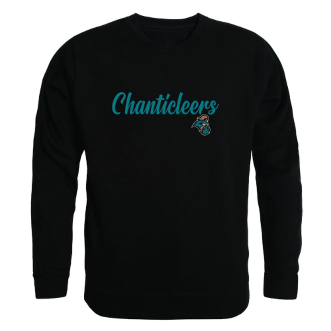 CCU Coastal Carolina University Chanticleers Script Crewneck Pullover Sweatshirt Sweater Black-Campus-Wardrobe
