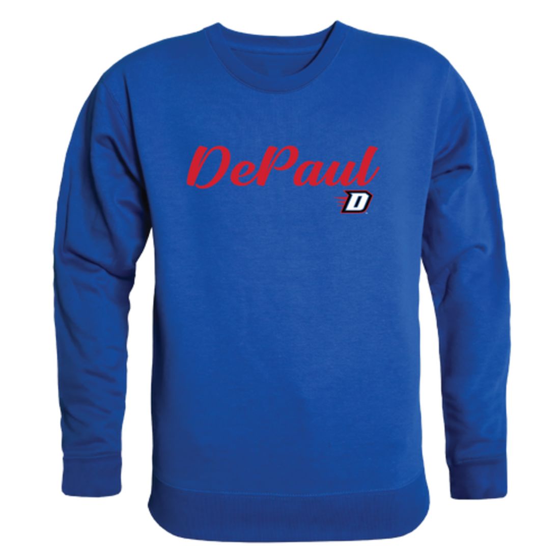DePaul University Blue Demons Script Crewneck Pullover Sweatshirt Sweater Black-Campus-Wardrobe