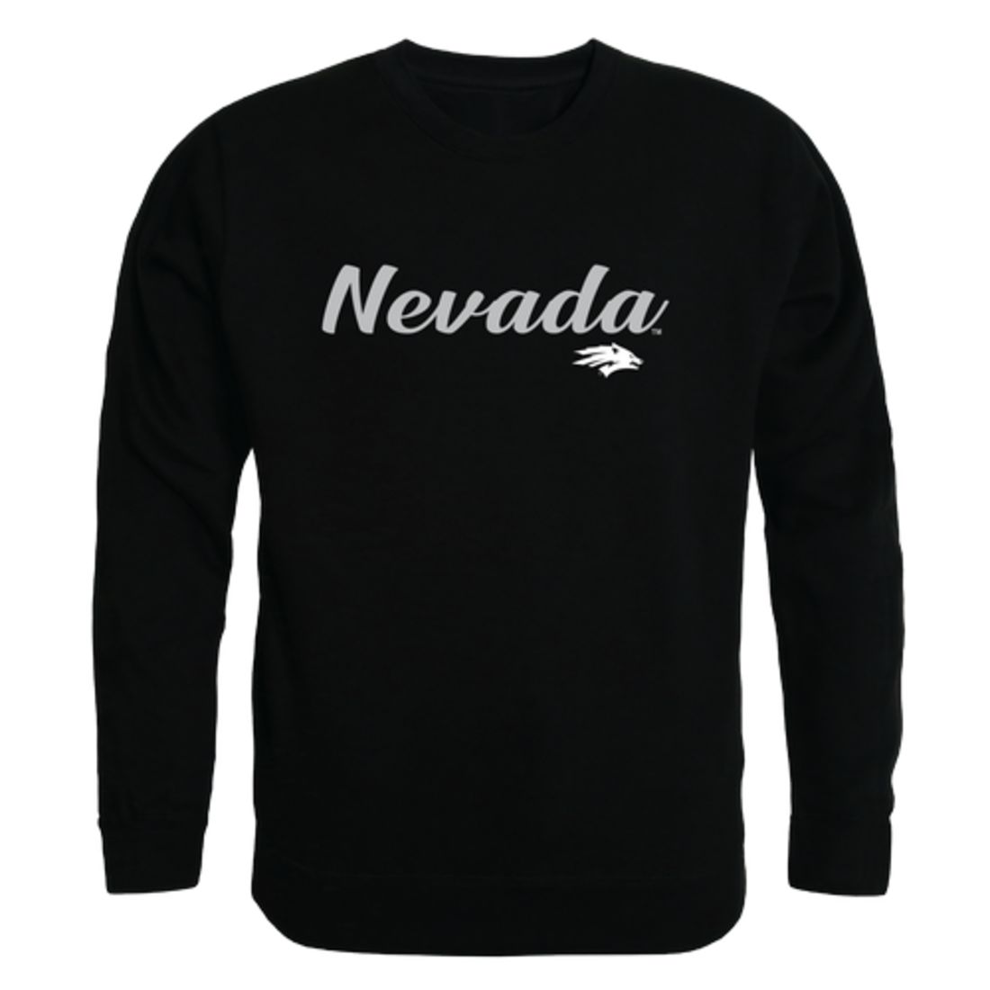 University of Nevada Wolf Pack Script Crewneck Pullover Sweatshirt Sweater Black-Campus-Wardrobe