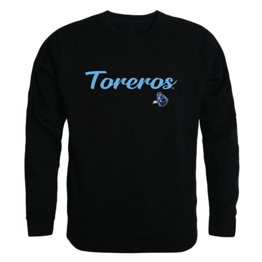 USD University of San Diego Toreros Script Crewneck Pullover Sweatshirt Sweater Black-Campus-Wardrobe
