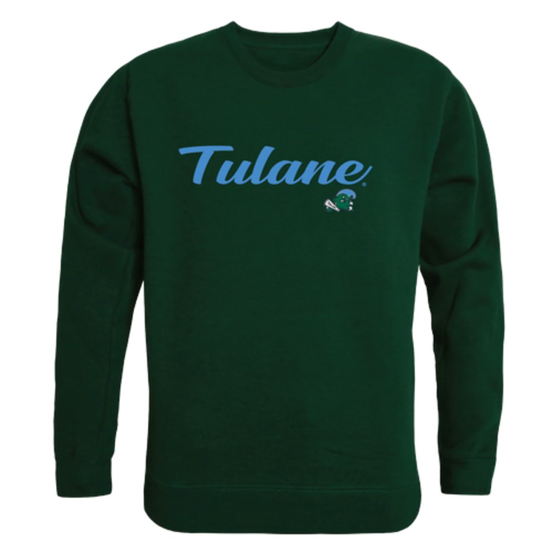 Tulane University Green Waves Script Crewneck Pullover Sweatshirt Sweater Black-Campus-Wardrobe