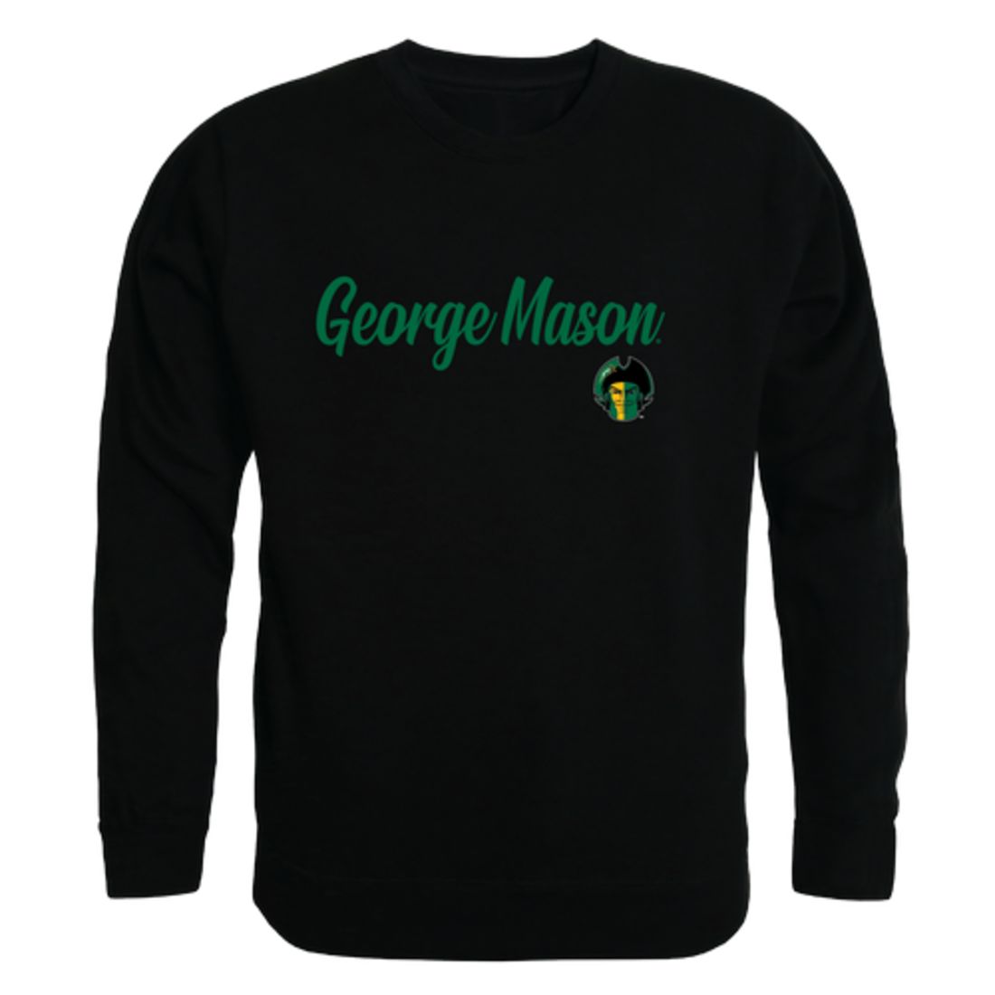 GMU George Mason University Patriots Script Crewneck Pullover Sweatshirt Sweater Black-Campus-Wardrobe